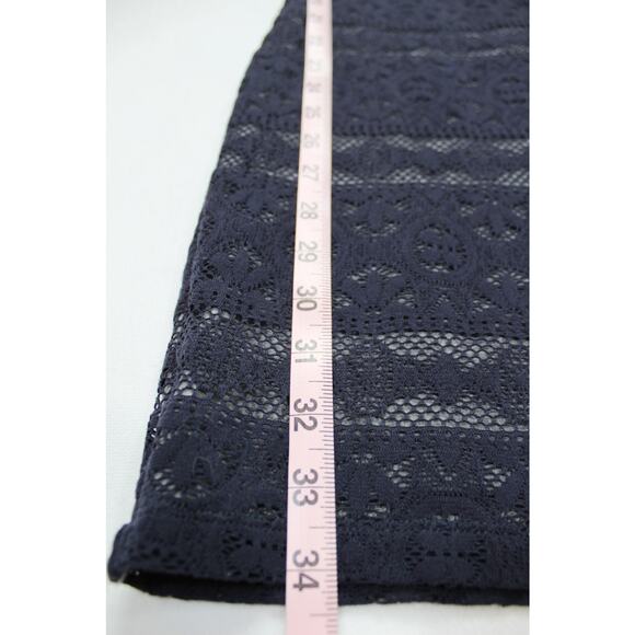 Abercrombie & Fitch Navy Lace Bodycon Mini Dress Gray Lining Size M - Picture 8 of 8